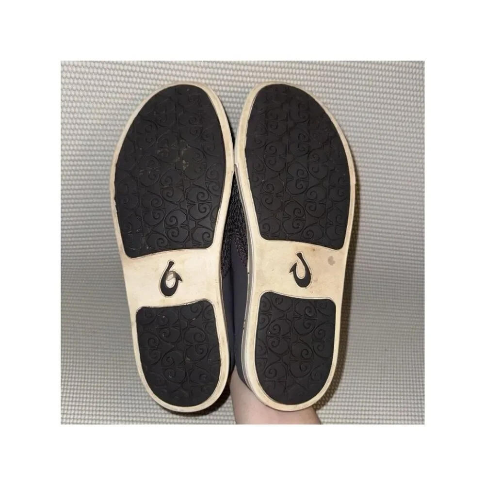 Olukai Pehuea Charcoal Gray Comfort Casual Beach Slip On Shoes Women’s Size 9